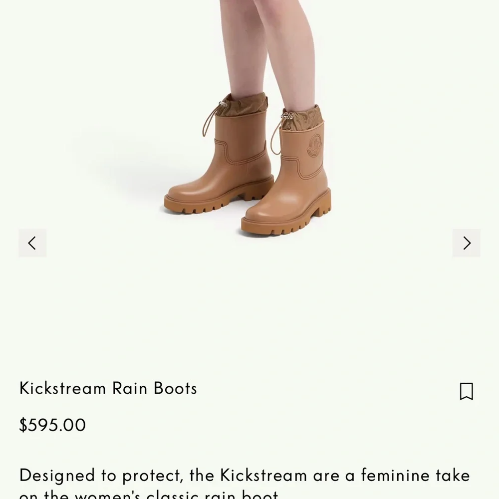 Moncler Women's Brown Kickstream Rain Boots NWT - Picture 2 of 6